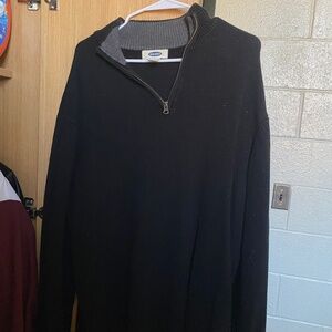 Oversized gap black quarter-zip sweater